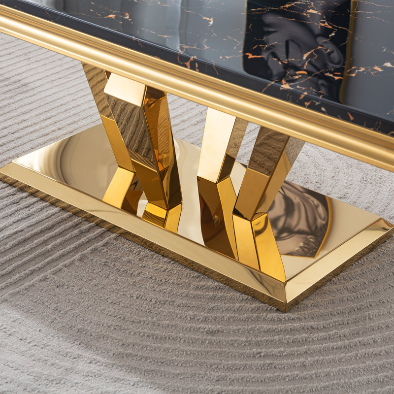 Lewton Single Coffee Table, Gold, Black