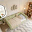 Lit de jour avec lit gigogne simple sans sommier, avec port USB et adorable forme de vague-1763544194