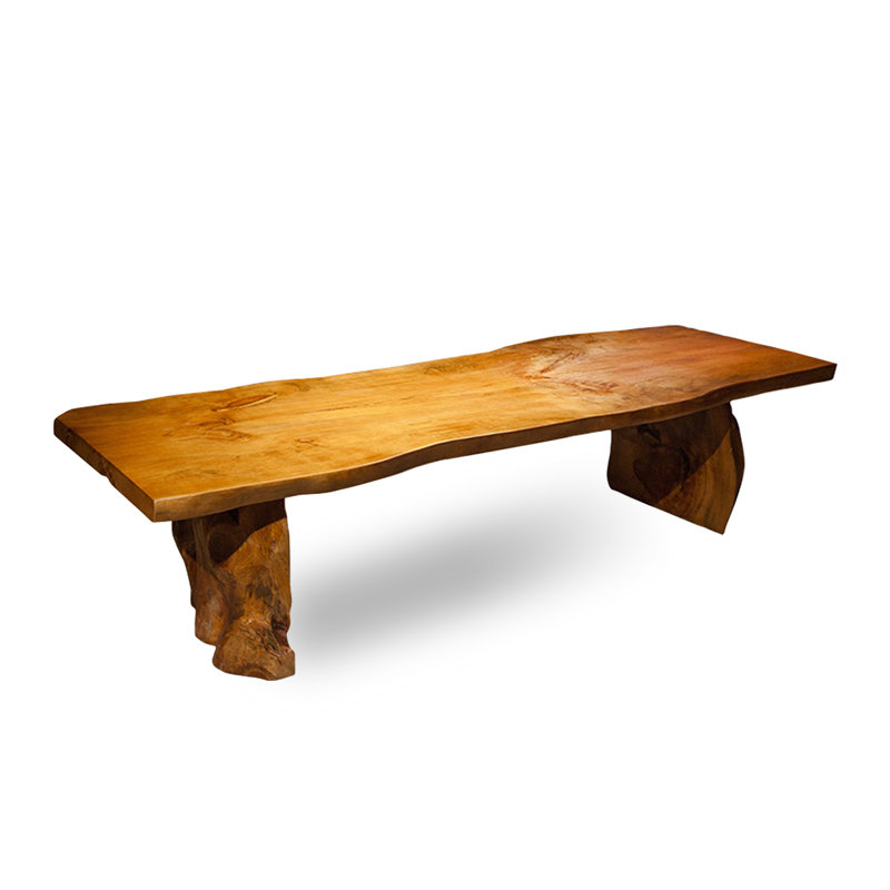Table de conférence en bois massif Burlywood Free Form, H 29,53 po x L 118,11 po x l 35,43 po