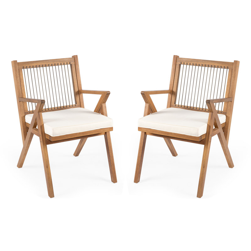 Chaise de patio avec coussin (ensemble de 2)