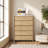 31.4'' 5 Drawer Dresser, Modern Wood Dresser with Marble-Style Top, Bedroom Storage Chest-1968163369