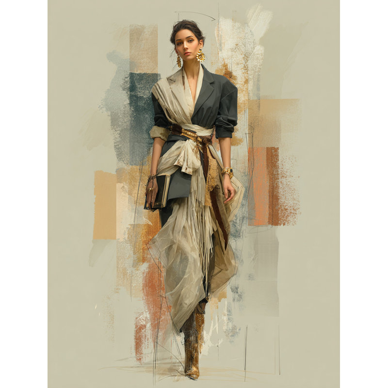 «Runway Chic», art mural sur toile tendue, H 24 po x l 16 po