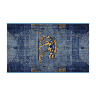 Machine Washable Blue Area Rug
