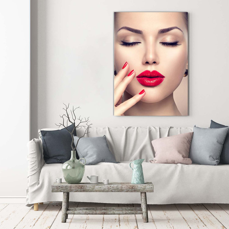 Red Lips - Wrapped Canvas Print