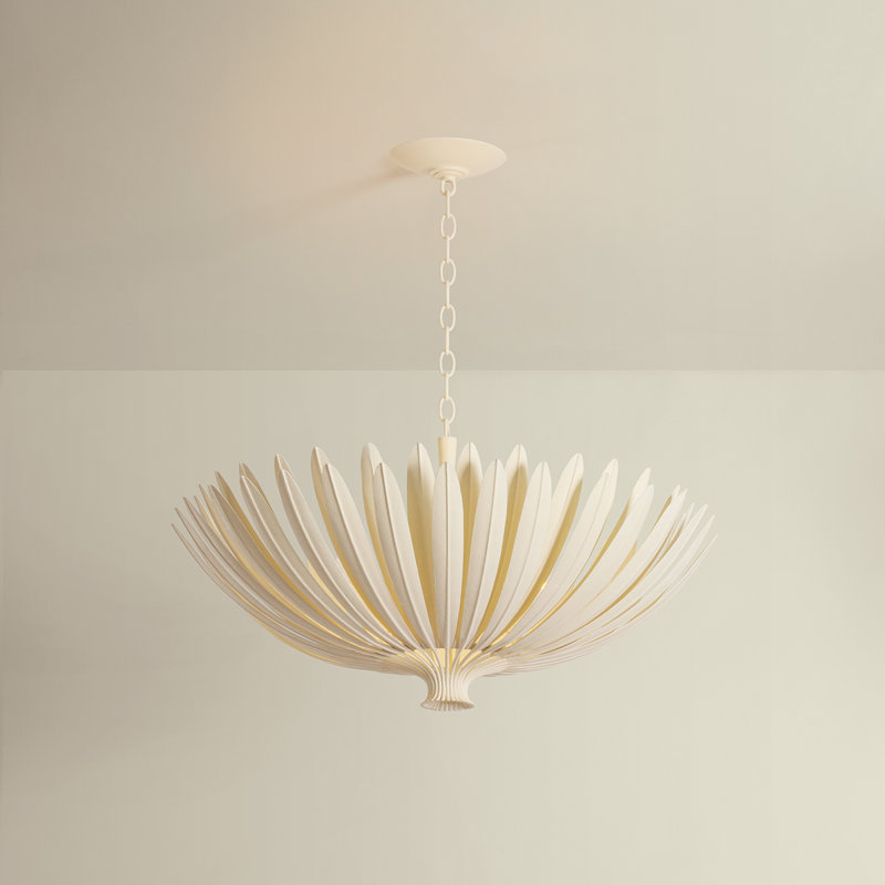 Greendale Floor Lamp, 18.25" H x 35.5" W x 35.5" D, Natural, 8 Lights