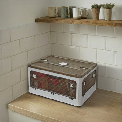 Bacs de rangement pliants Simplifier avec accès latéral à 5 entrées de couleur blanche | Organiseurs pliables en plastique | Contenants de rangement empilables