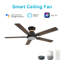 Ventilateur de plafond intelligent Espear avec télécommande, ensemble d'éclairage inclus, fonctionne avec l'assistant Google, Amazon Alexa et les raccourcis Siri.-1885712011-1885712012-1885712049