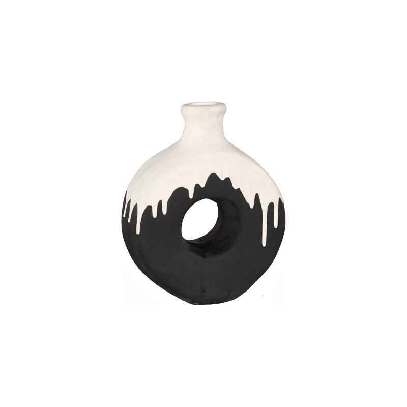 Porcelain Drip Vase, With Circle Hole
