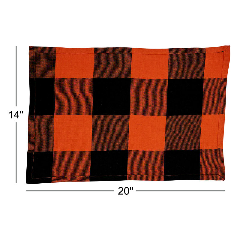 Napperon en coton 14 po, Orange / noir