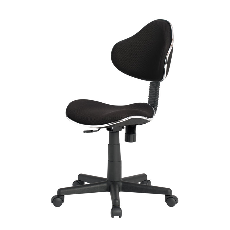 Mode Black Armless Swivel Task Chair with Adjustable Height