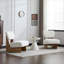 Ensemble de 2 fauteuils modernes et minimalistes, revêtement en polyester beige chaud avec base en bois massif naturel, sièges d'appoint pour salon, chambre à coucher, bureau-868145003