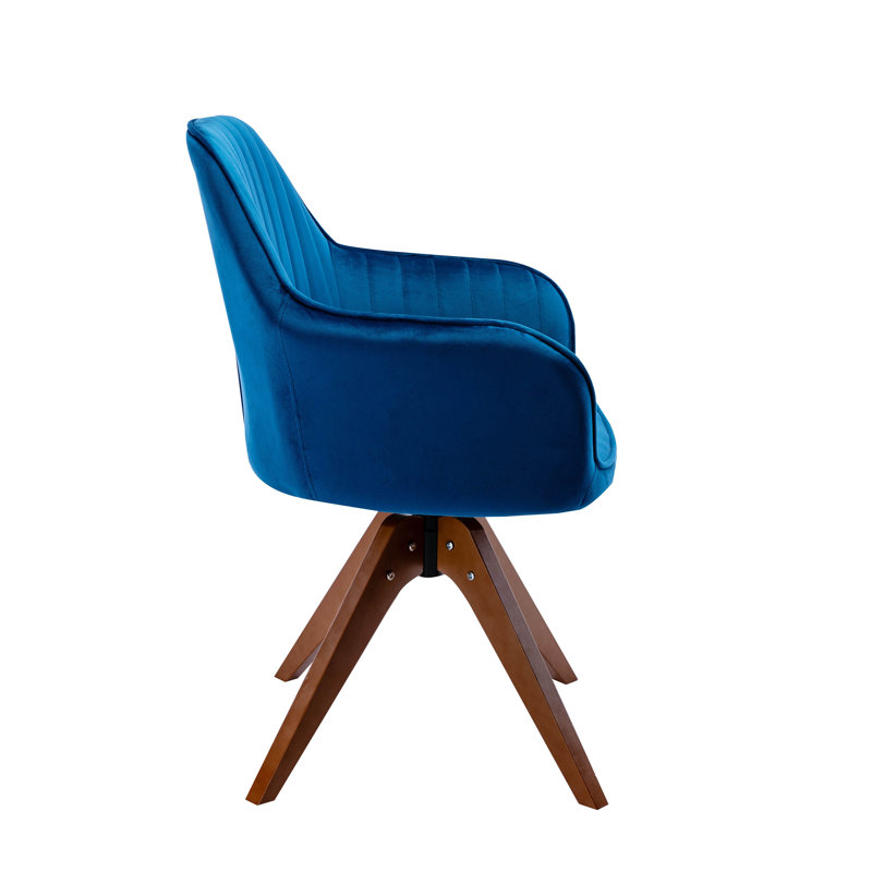 45.97cm H Upholstered Armchair, Blue Velvet