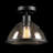 1-Light Outdoor Flush Mount Ceiling Light, Matte Black, Seeded Glass Shade, Weather Resistant