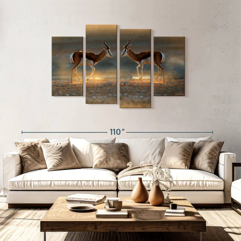 Brampt Springbok Antelopes, 48" H x 75" W