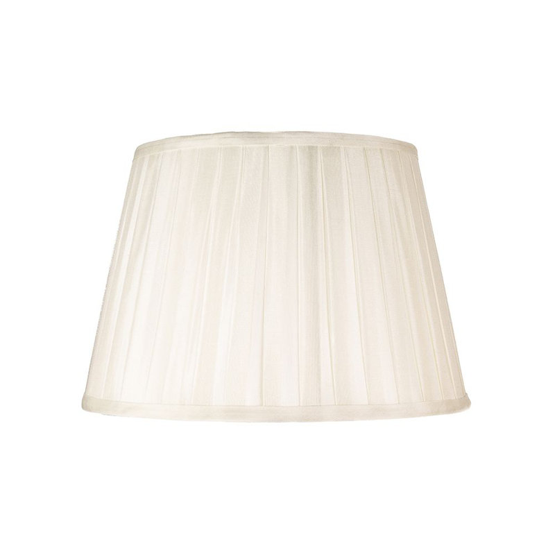 Traditional Classic Faux Silk Pleated Inner Lined Lamp Shade, Cream, 19 x 25cm