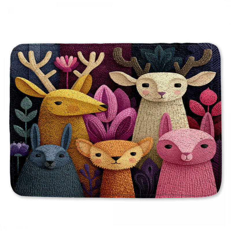 Tapis de bain Whimsical Animal Illustration, L 24 po x L 17 po