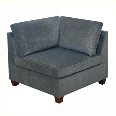 Sectional Sofa Corner Wedge, Contemporary Chenille Modular Piece for Living Room | Gray | Chenille