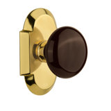 Cottage Plate with Brown Porcelain Door Knob