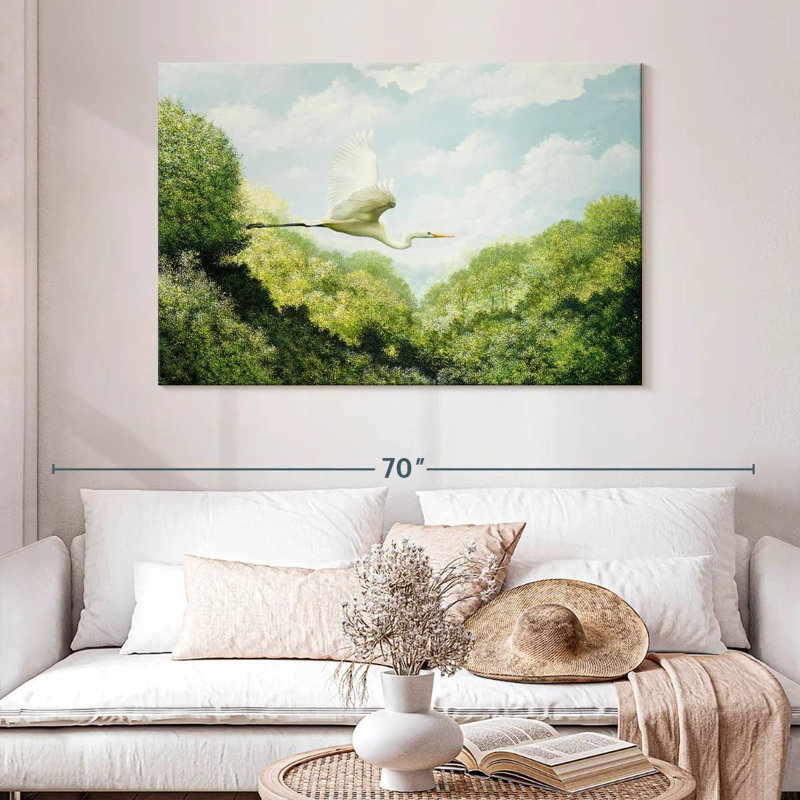 Brampt Flying Egret, 32" H x 48" W