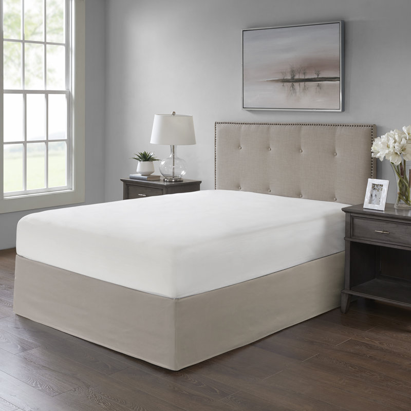 Simple Fit Wrap Around Adjustable Bedskirt, White