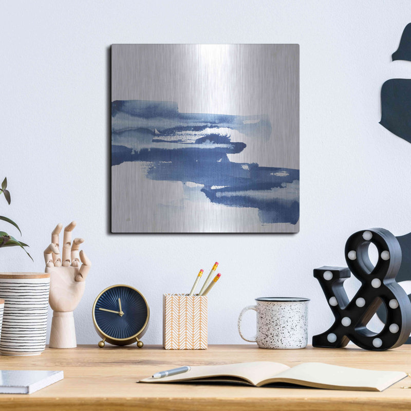 Brayden Studio «Classic Blue V» par Chris Paschke, art mural en métal, H 12 po x l 12 po