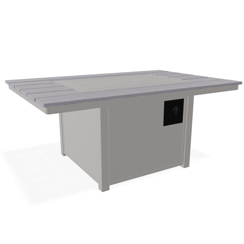 Table de feu 36 po x 54 po avec tablette au propane, Warm Grey/Cape Grey