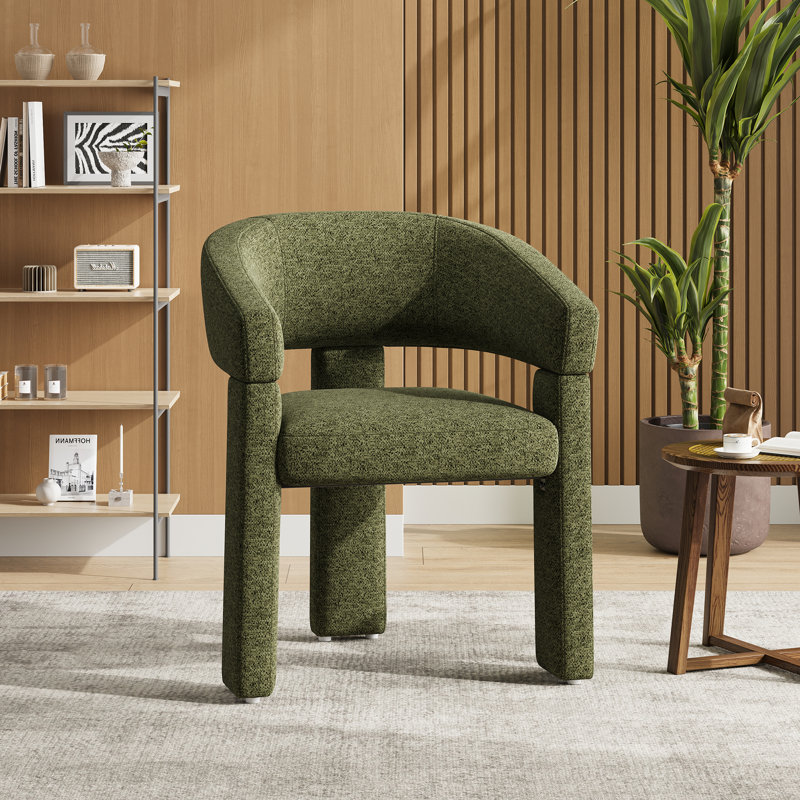 48cm H Upholstered Low Back Armchair, Green