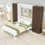 Grand lit escamotable en bois avec tablettes de rangement-1904770758