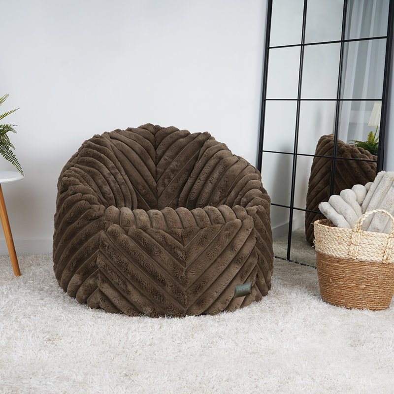 Polyester Refillable Bean Bag Chair, Brown