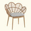 Chaise et coussin d'extérieur en forme de paon en osier de style papasan