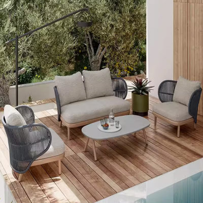 Mayliah 4 - Person Patio Conversation Set with Cushions