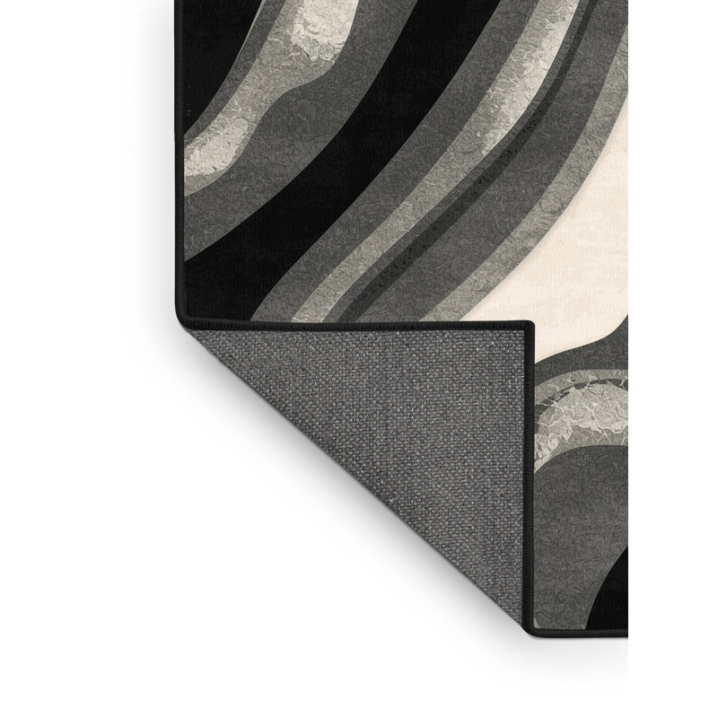 Tapis noir moelleux doux et moelleux Eakes, 7 x 10