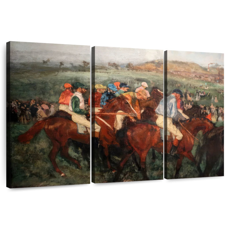 Sirci Gentlemen Jockeys avant le départ, H 28 po x l 45 po
