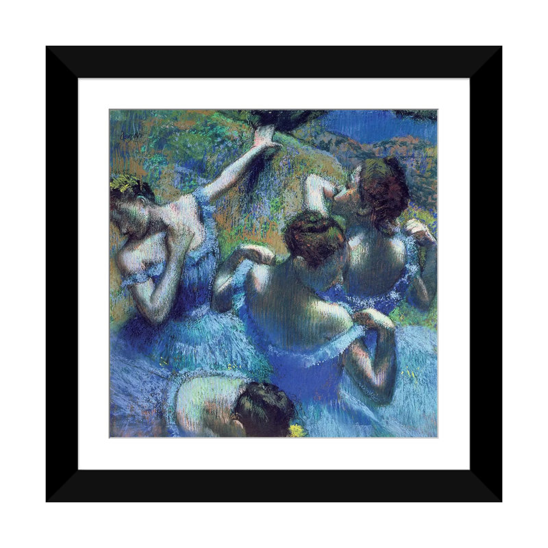 « danseurs bleus, c. 1899 » par edgar degas, impression sur toile, Papier d'art encadré noir, Blanc