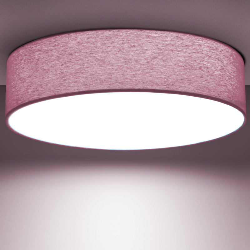 Parvin Fabric Flush Mount, 13cm H x 51cm W x 51cm D, Light Pink