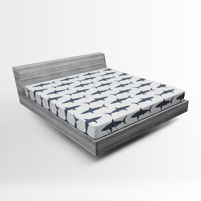 Wild Fish Swimming Microfibre Jersey Knit Fitted Sheet, European Kingsize (160 x 200cm)