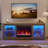 63" Fireplace TV Stand with Remote Control 23" Electric Fireplace Heater, LED Lighting, Timer, Over Heat Protection-1006076254