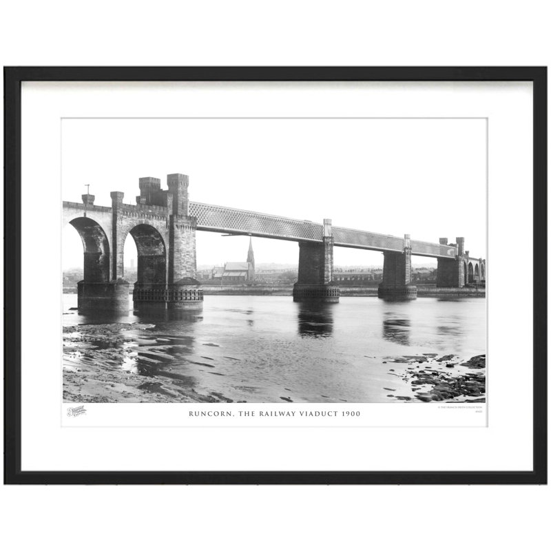 Runcorn, The Railway Viaduct 1900 - Single Picture Frame Print, 60cm H x 80cm W x 2.3cm D