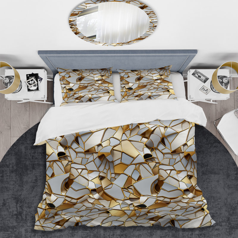 Ensemble de housse de couette Mayani, Housse de couette simple + 1 taie décorative stan