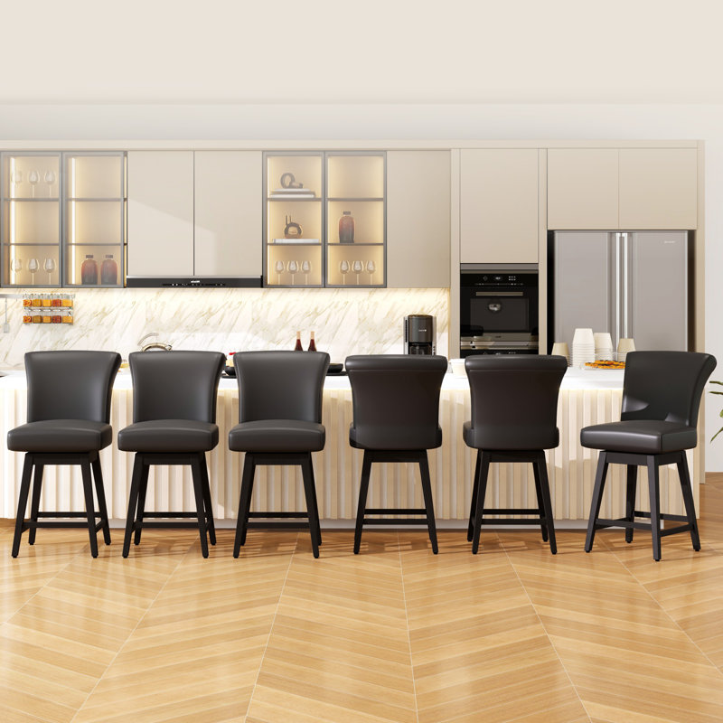 Swivel Counter & Bar Stool, Black, 6