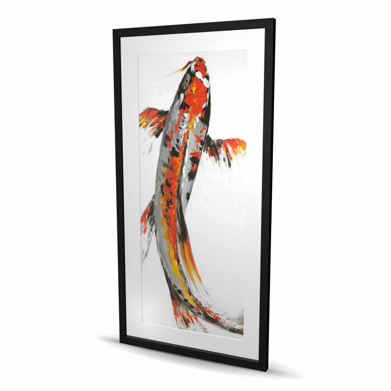 Butterfly Koi Fish - reproduction encadrée avec passe-partout pour la décoration intérieure