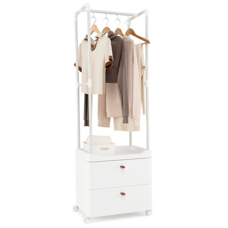 Biram 52cm Rolling Clothing Rack