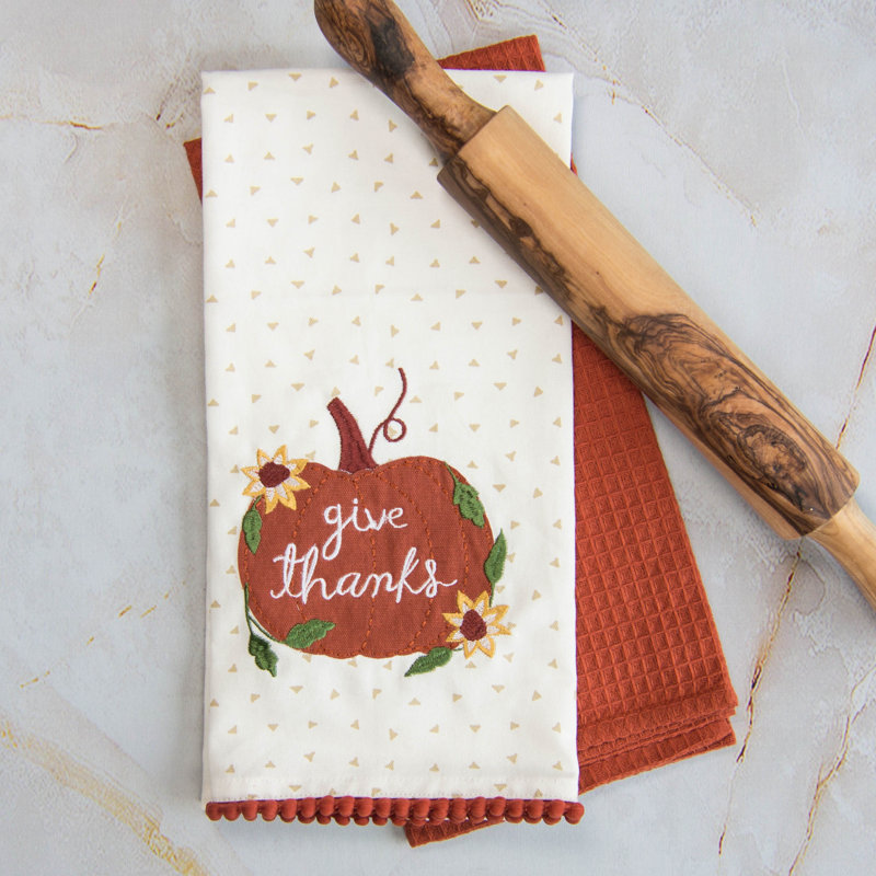 Give Thanks Pumpkin Two Towel Set