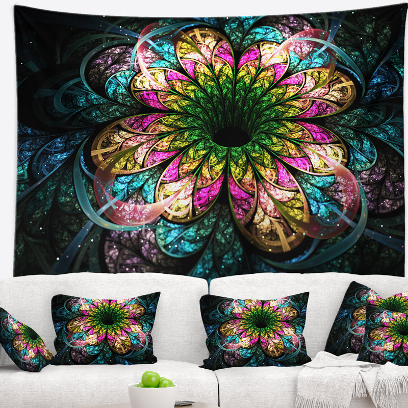 Tapisserie d'art numérique floral, H 32 po x l 39 po