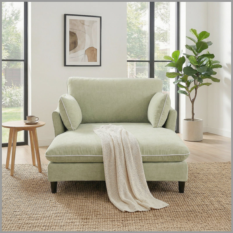 Canapé-lit 51,2 po Modern, Chenille verte
