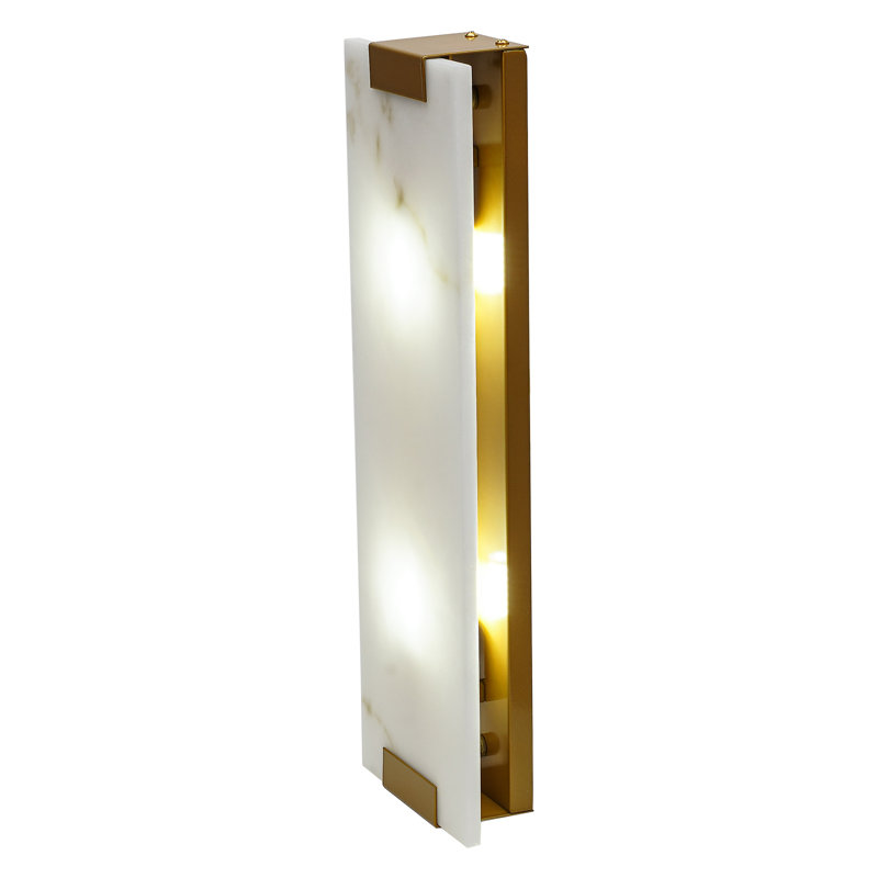 Shondell Modern Rectangular Wall Lamp, Golden