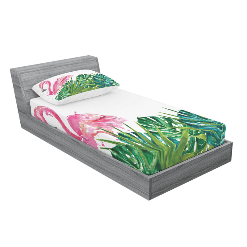Ensemble de draps Exotic Nature, Ensemble de draps pour lit simple TG avec drap-hou