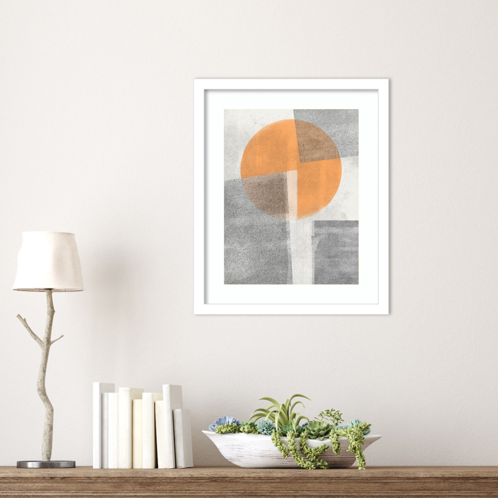 Giese "Paper Collage No. 3" Print, White, 17" H x 14" W