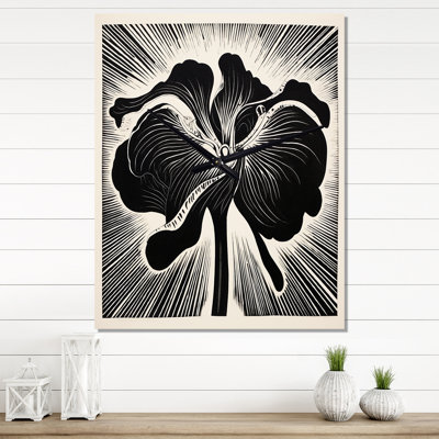 White Abstract Iris Flower - Hydrangea Wall Clock