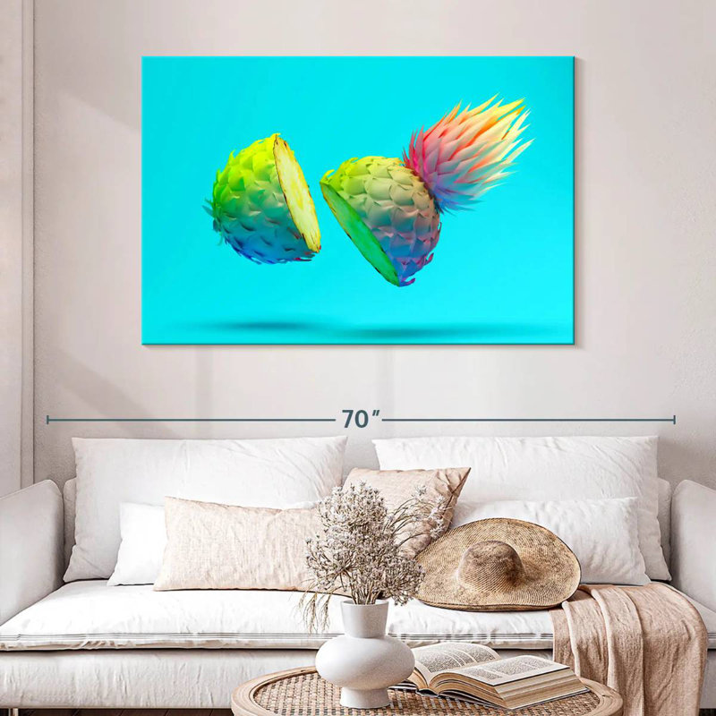 Yarlin Sliced Gradient Pineapple, 32" H x 48" W